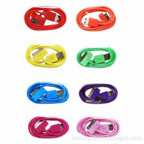 2m colorful USB cable for iPhone, 30-pin cable, CE/RoHS/FCC, OEM manufacturer